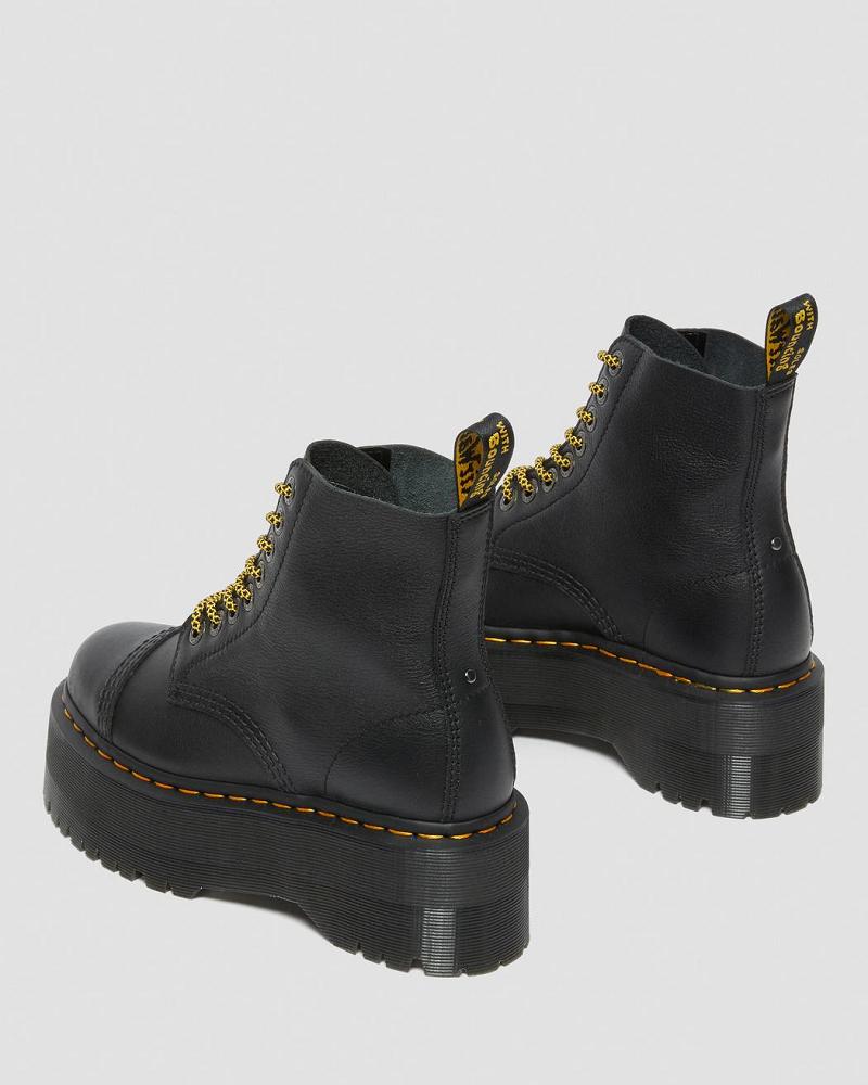 Dr Martens Sinclair Max Pisa Leren Platform Laarzen Dames Zwart | NL 526UZG